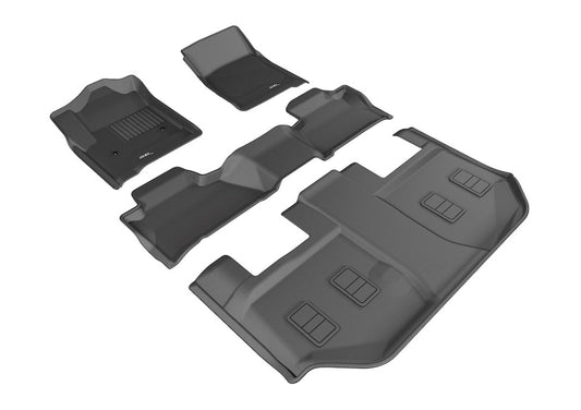 3D MAXpider Kagu Front & Rear Floor Mats for 2015-2020 Chevrolet Suburban (Bucket 2nd Row)
