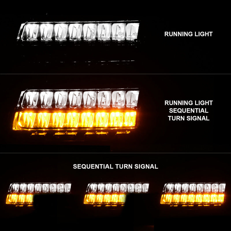 ANZO 2018-2026 Jeep Wrangler LED Side Markers Chrome Housing Smoke Lens w/ Seq. Signal Sport Bulb