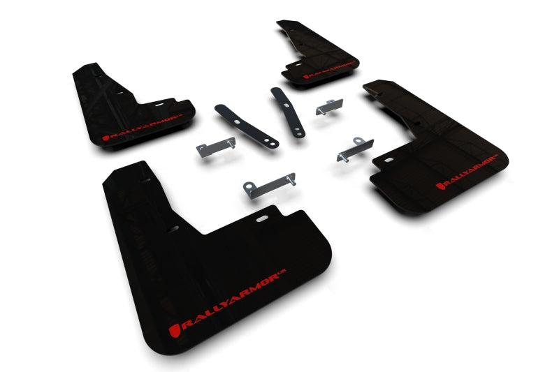 Rally Armor UR Mud Flaps - 2022-2024 Kia EV6 - Black/Red Logo - #MF91-UR-BLK-RD