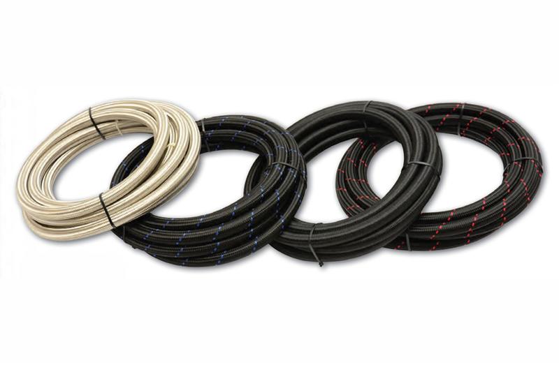 Vibrant -10 AN Black Nylon Braided Flex Hose .56in ID (50 foot roll)