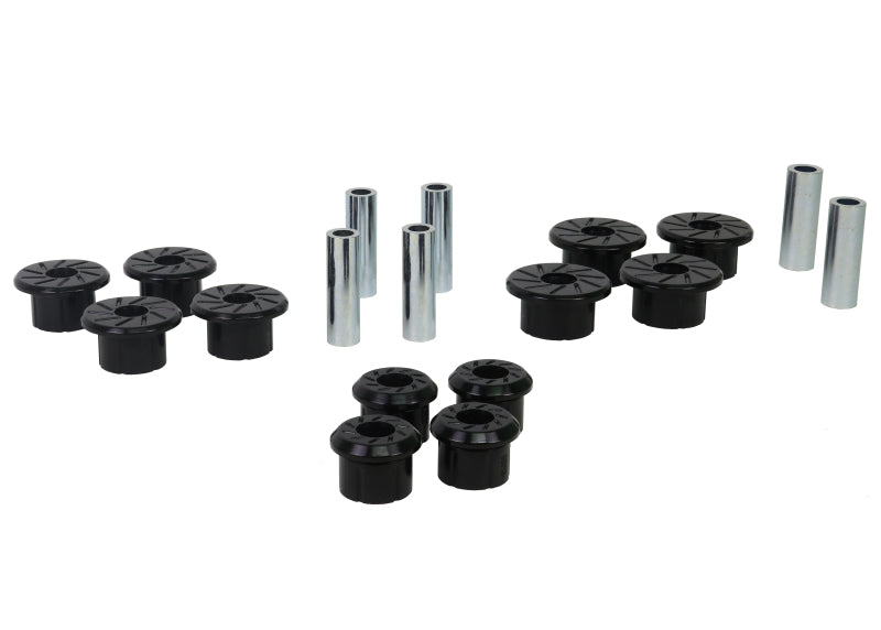 Whiteline W73821 Spring Eye Front/Rear and Shackle Bushing for 1999-2018 Chevrolet Silverado 1500, 1999-2018 GMC Sierra 1500, 2001-2010 Chevrolet Silverado 2500 HD and More