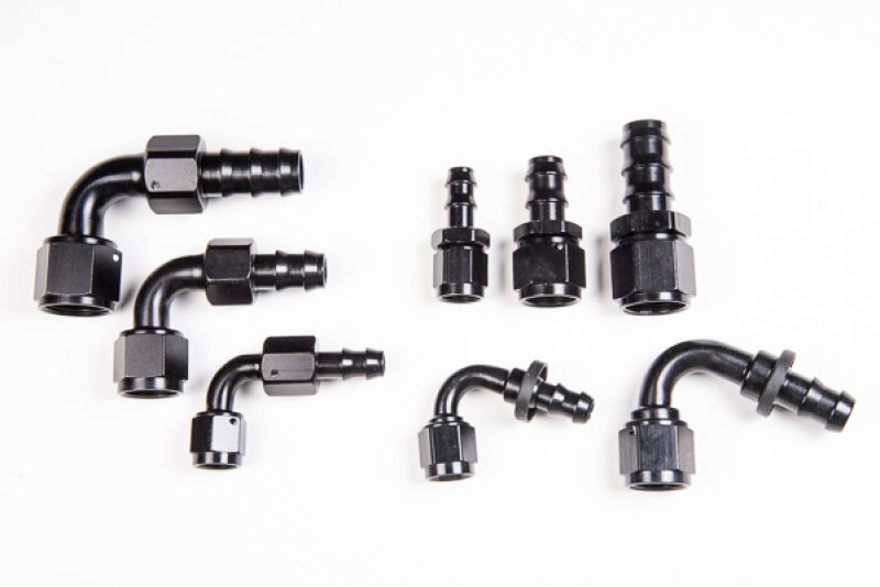 Radium Reusable black anodized aluminum Push-Lok hose ends - #14-0203
