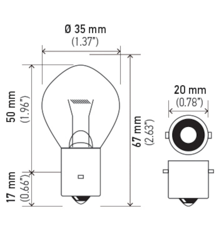 HELLA 635 12V 35W BA20s B11 F2 Bulb Pack of 10