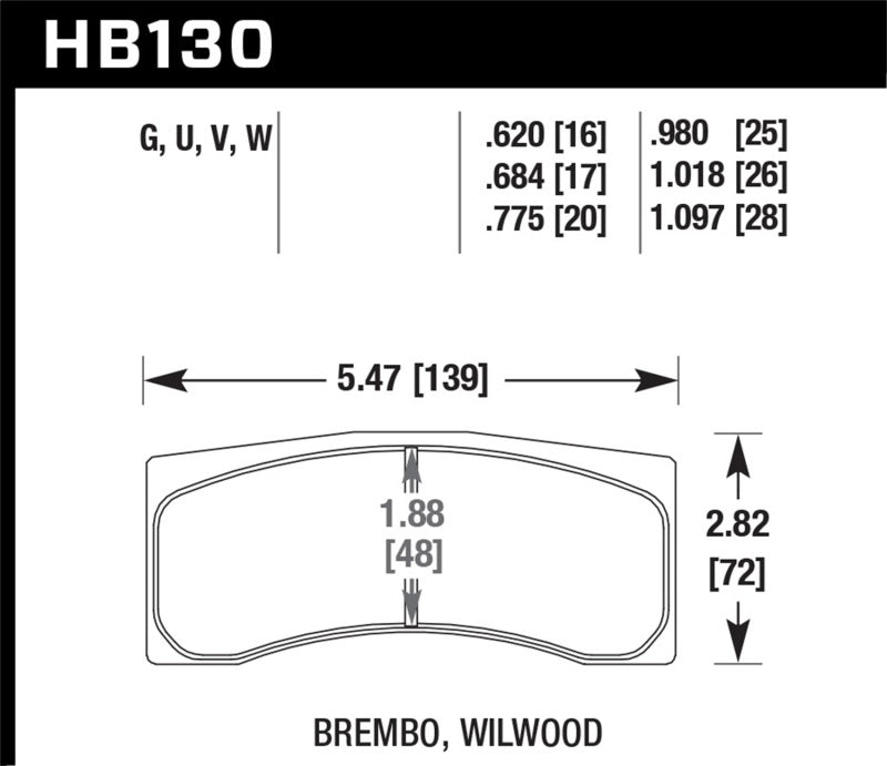 Hawk Performance HB130V.775 DTC-50 Motorsport Brake Pads
