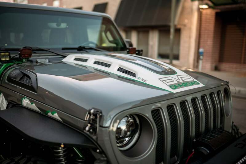 DV8 Offroad 18+ Jeep JL Heat Dispersion Hood - Primer Black - #HDMBJL-01