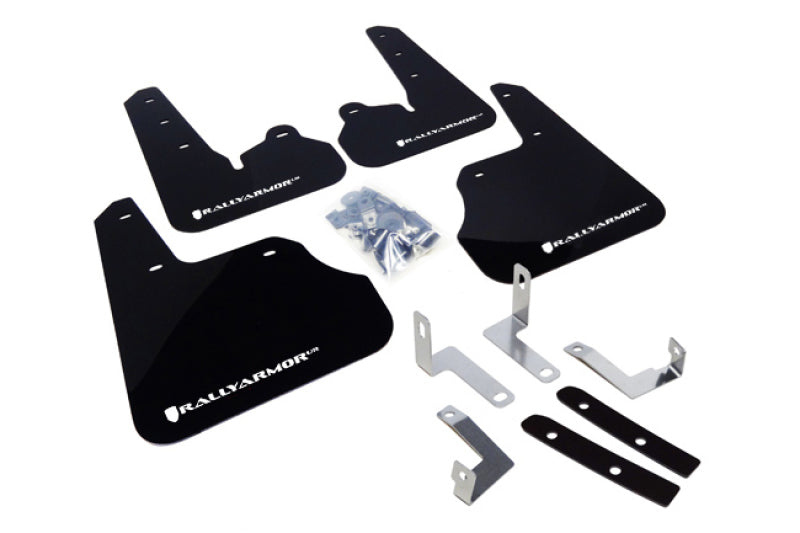 Rally Armor UR Mud Flaps - 2012-2016 Subaru Impreza - Black/White Logo - #MF22-UR-BLK/WH