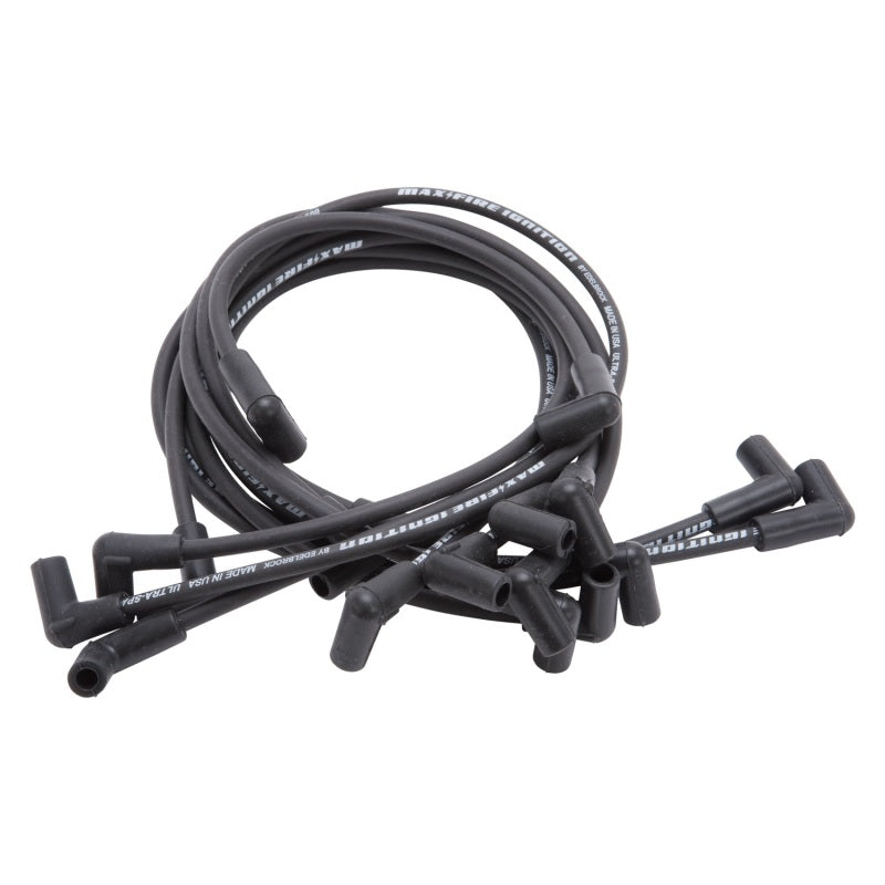 Edelbrock 22702 Spark Plug Wire Set SBC 1974-1988 V8 500 Ohm Resistance Black (Set of 9)