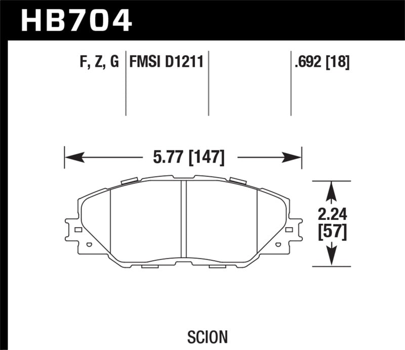 Hawk Performance HB704Z.692 Performance Ceramic Street Brake Pads
