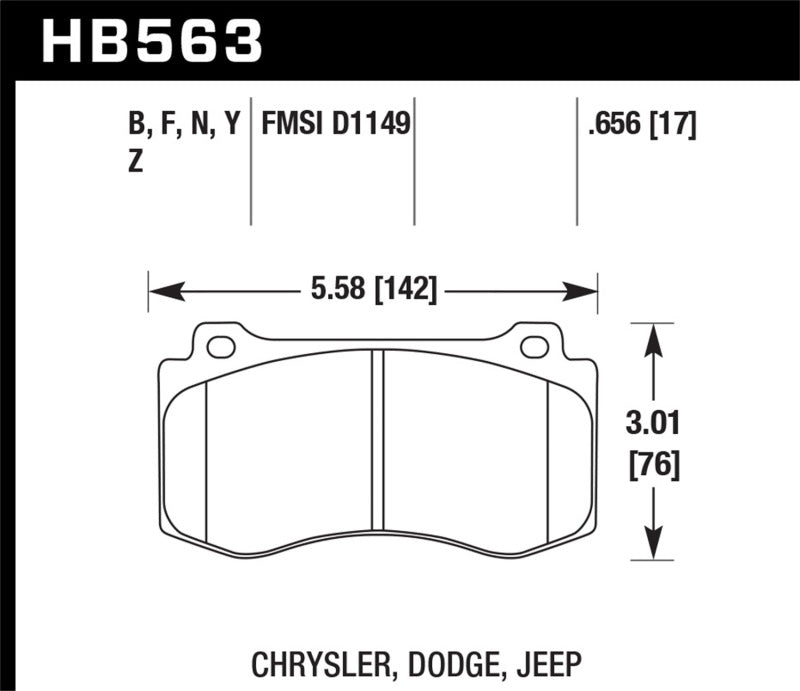 Hawk Performance HB563G.656 DTC-60 Motorsport Brake Pads