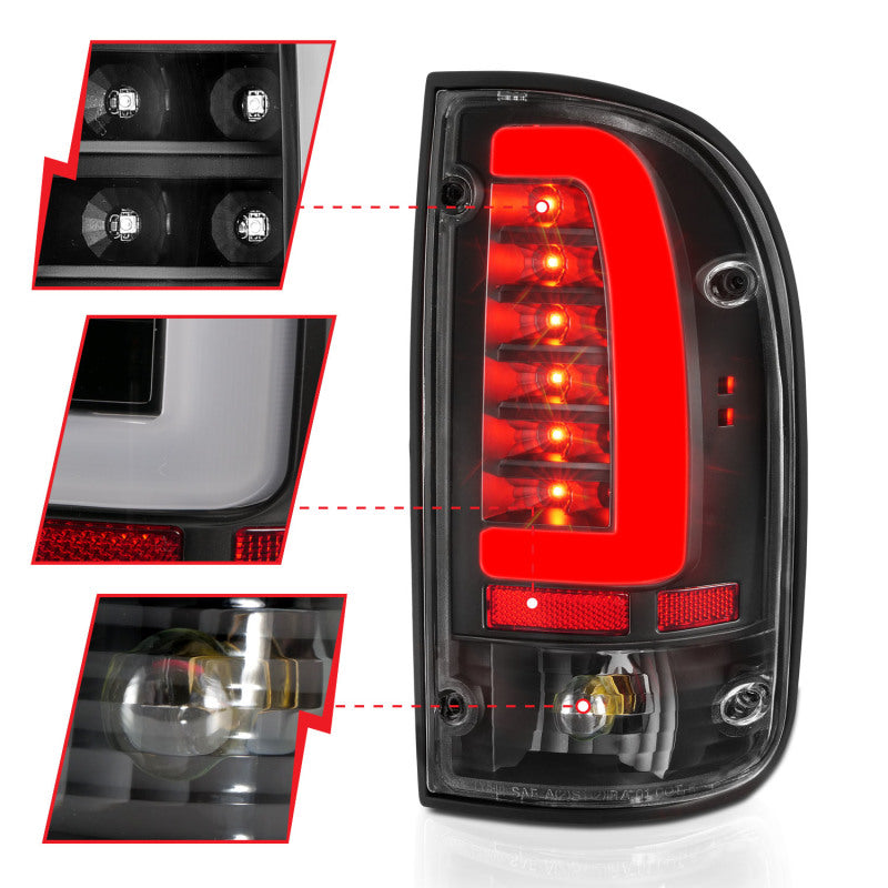 ANZO 95-04 Toyota Tacoma LED Taillights Black Housing Clear Lens (Pair)