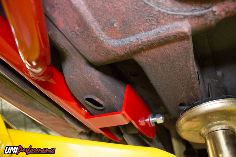 UMI Performance 2004-R 3-Point Subframe Connectors Bolt-In Red