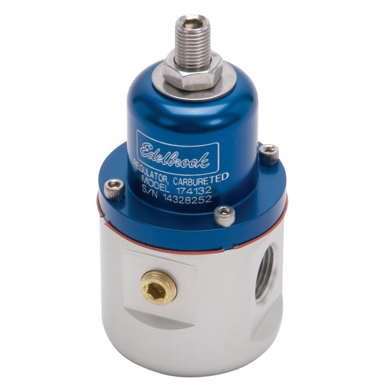 Edelbrock 174132 Fuel Pressure Regulator Carbureted 160 GPH 5-10 PSI 3/8 in In/Out 3/8 in Return
