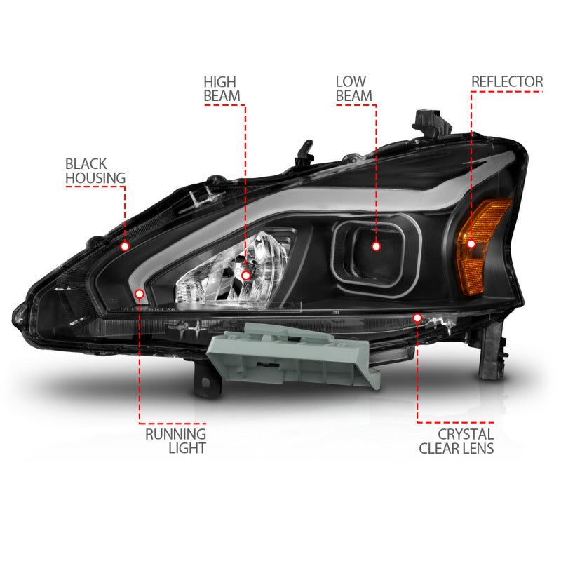 ANZO 2013-2015 Nissan Altima LED Projector Headlights