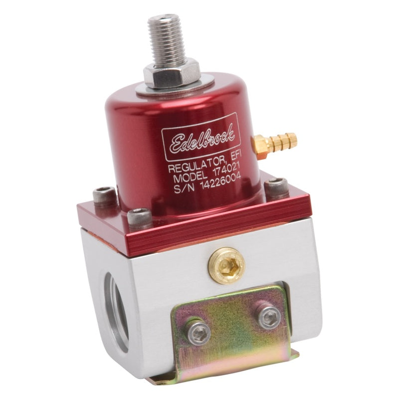 Edelbrock 174021 Fuel Pressure Regulator EFI 180 GPH 35-90 PSI -10In/Out -6 Return Red/Clear