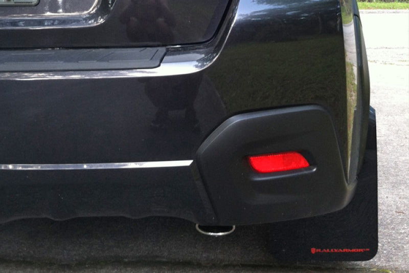 Rally Armor UR Mud Flaps - 2013-2015 Subaru XV Crosstrek, 2016-2017 Subaru Crosstrek - Red/White Logo - #MF26-UR-RD/WH