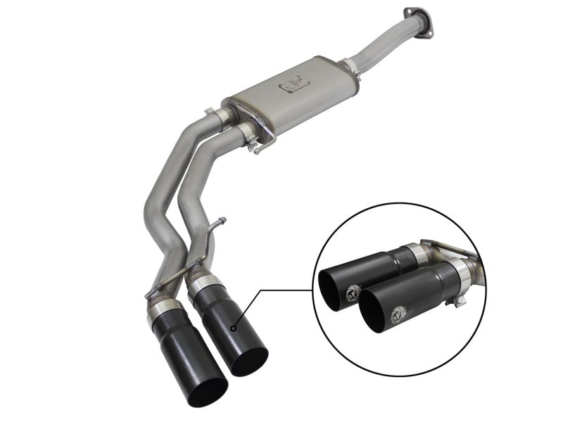 aFe Rebel Exhausts 3in SS Cat-Back 15-16 Ford F-150 EcoBoost V6 2.7/3.5L V8 5.0L w/ Black Tips - #49-43081-B