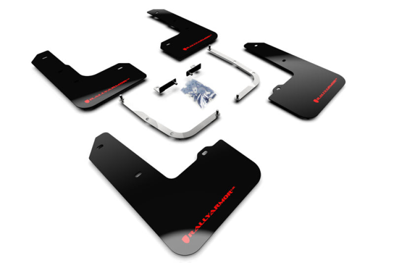 Rally Armor UR Mud Flaps - 2019-2022 Hyundai Veloster N - Black/Red Logo - #MF57-UR-BLK/RD