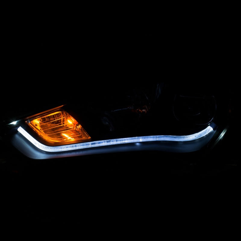 ANZO 2013-2016 Hyundai Genesis Projector Headlights w/ Plank Style Design Black (HID Compatible)