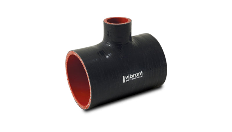 Vibrant 4 Ply Reinforced Silicone T Adapter - 3in Outlet ID x 4in OAL x 1in