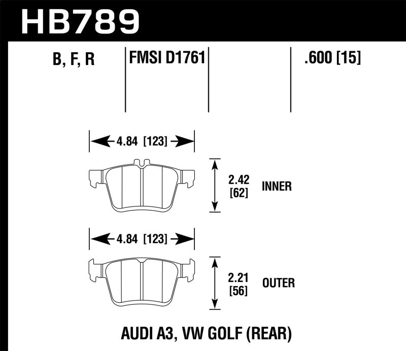 Hawk Performance HB789N.600 HP Plus Crossover Street/Motorsport Brake Pads