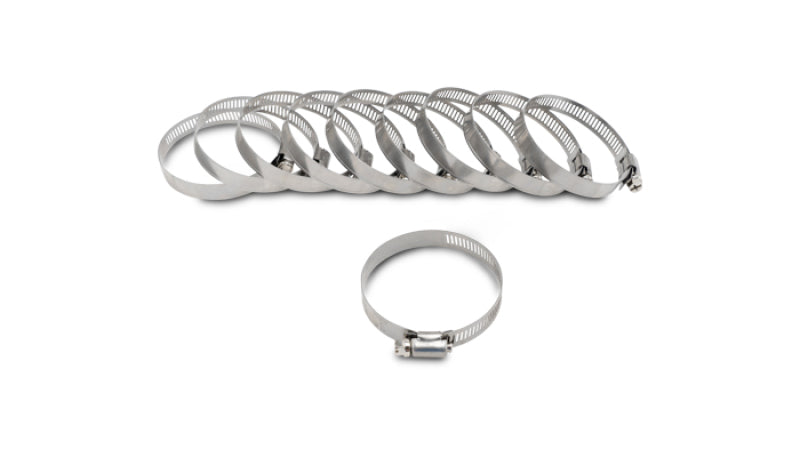 Vibrant S.S. Worm Gear Clamps Pack of 10 - Clamping Range: 0.25in - 0.63in