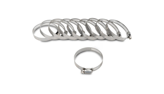 Vibrant S.S. Worm Gear Clamps Pack of 10 - Clamping Range: 4.56in - 5.51in