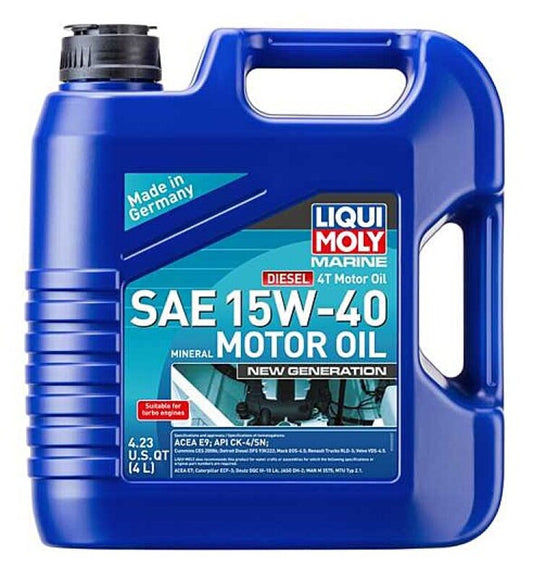 LIQUI MOLY 4L Marine 4T New Generation Motor Oil SAE 15W-40 (22520) - Pack of 4