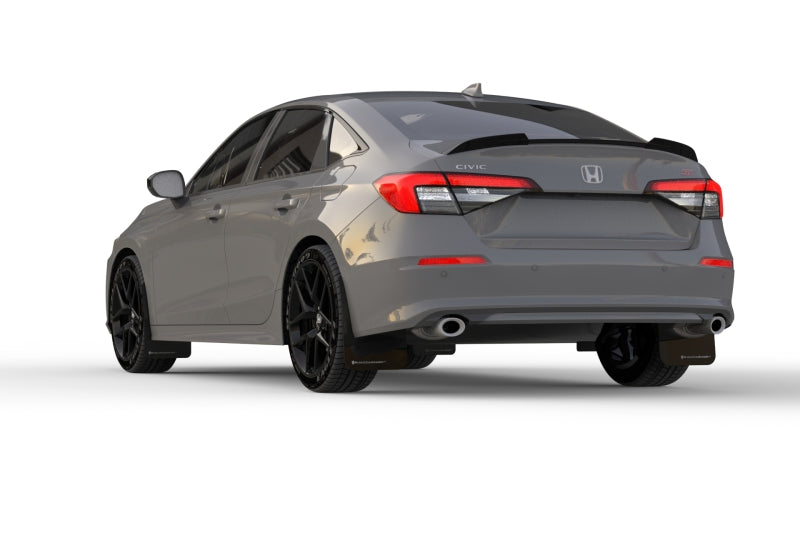 Rally Armor UR Mud Flaps - 2022-2026 Honda Civic - Black/White Logo - #MF90-UR-BLK/WH