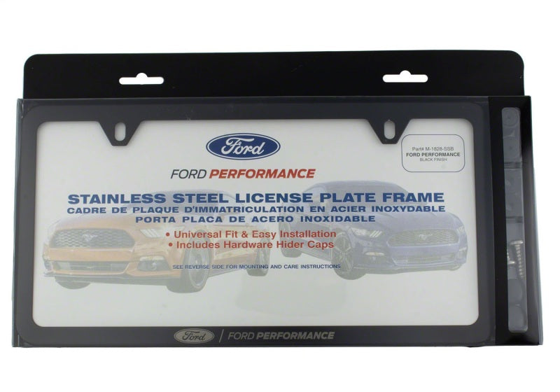 Ford Racing Slim License Plate Frame - Black Stainless Steel