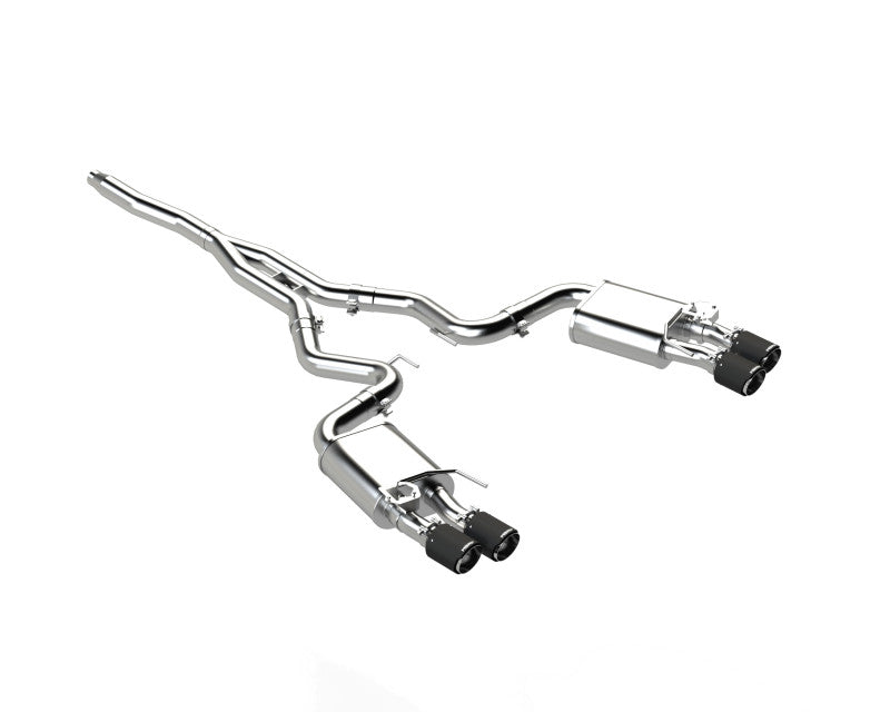 MBRP Mustang 3in Cat-Back Exhaust w/ Quad Carbon Fiber SS Tips - T304