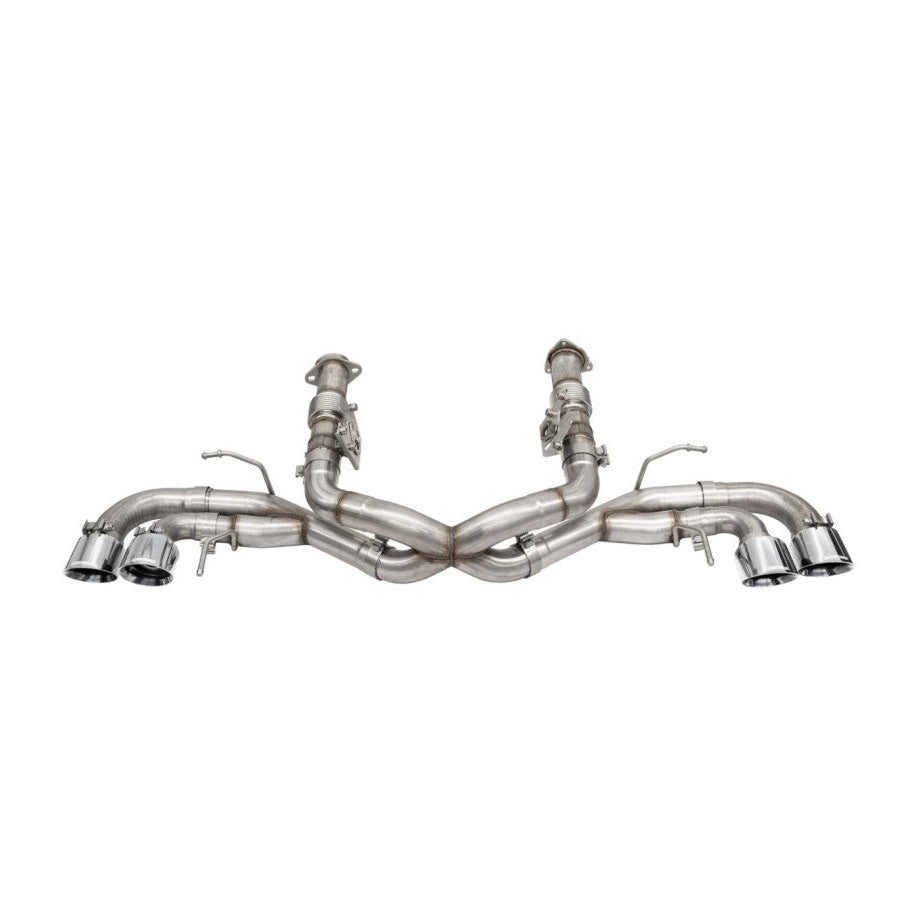 Corsa 20-25 Corvette C8 3in Xtreme Cat-Back Exhaust 4.5in Pol Quad Tips - Integrates stock AFM Valve