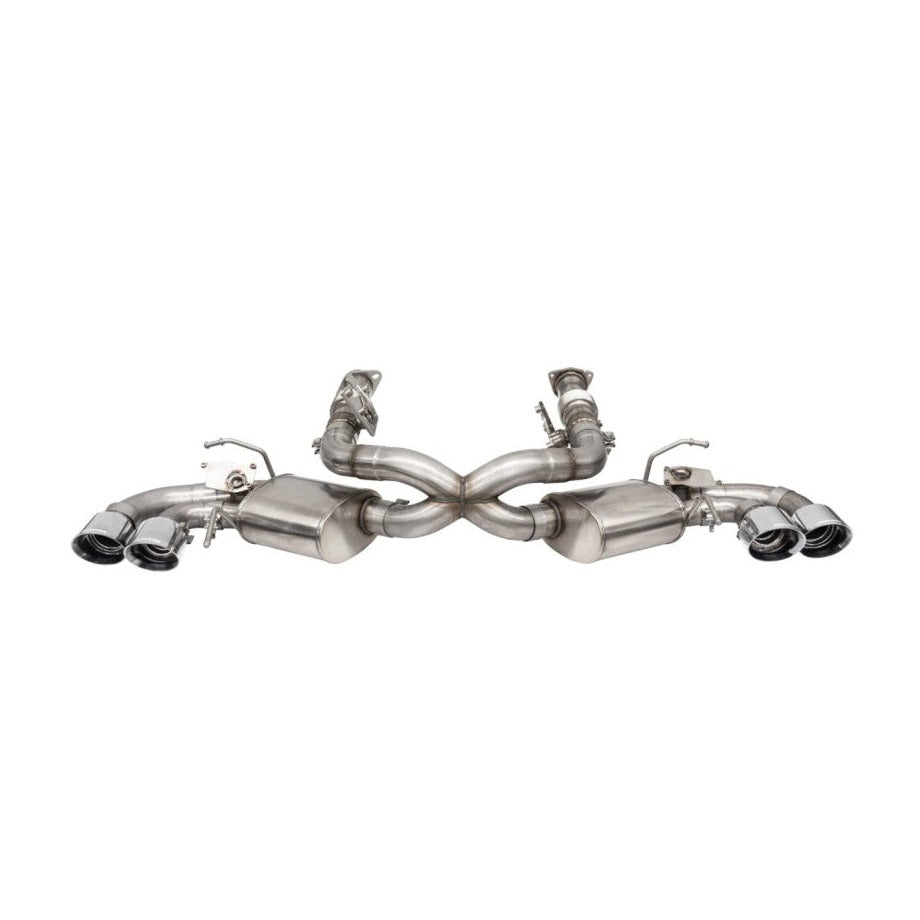 Corsa 2020-25 Corvette C8 3in Valved Cat-Back 4.5in Pol Quad Tips - Fits Factory Perf Exhaust w/ AFM