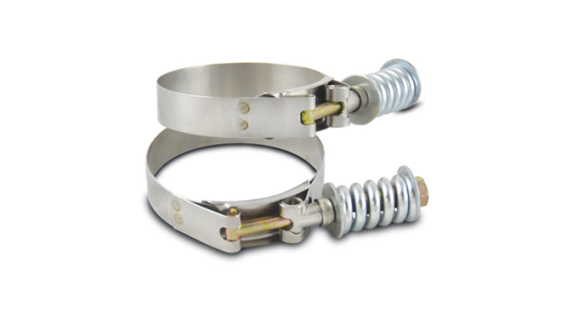 Vibrant SS T-Bolt Clamps Pack of 2 Size Range: 2.46in to 2.76in OD