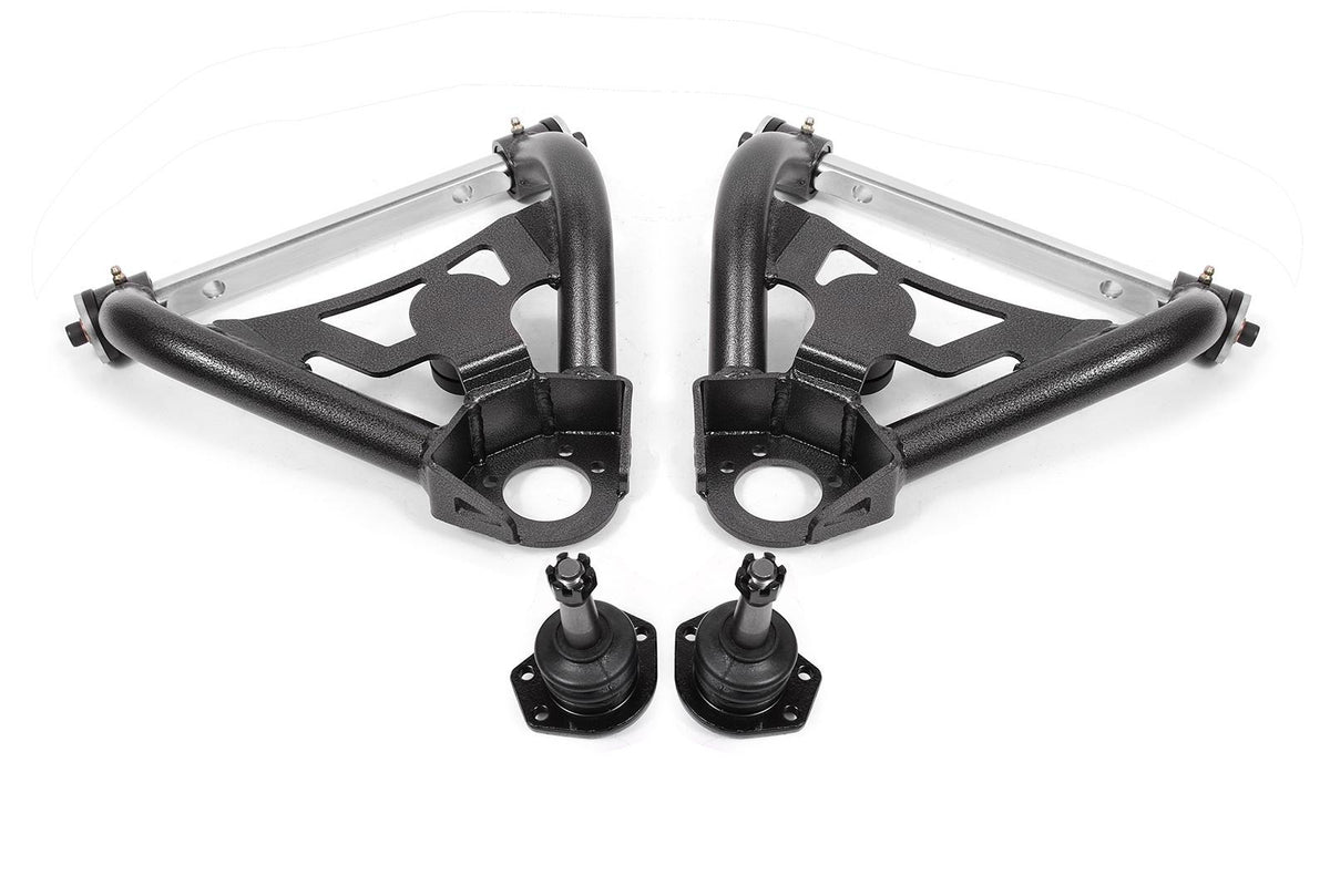 BMR 64-72 A-Body Pro-Touring Upper A-Arms w/ Tall Ball Joint (Delrin) - Black Hammertone