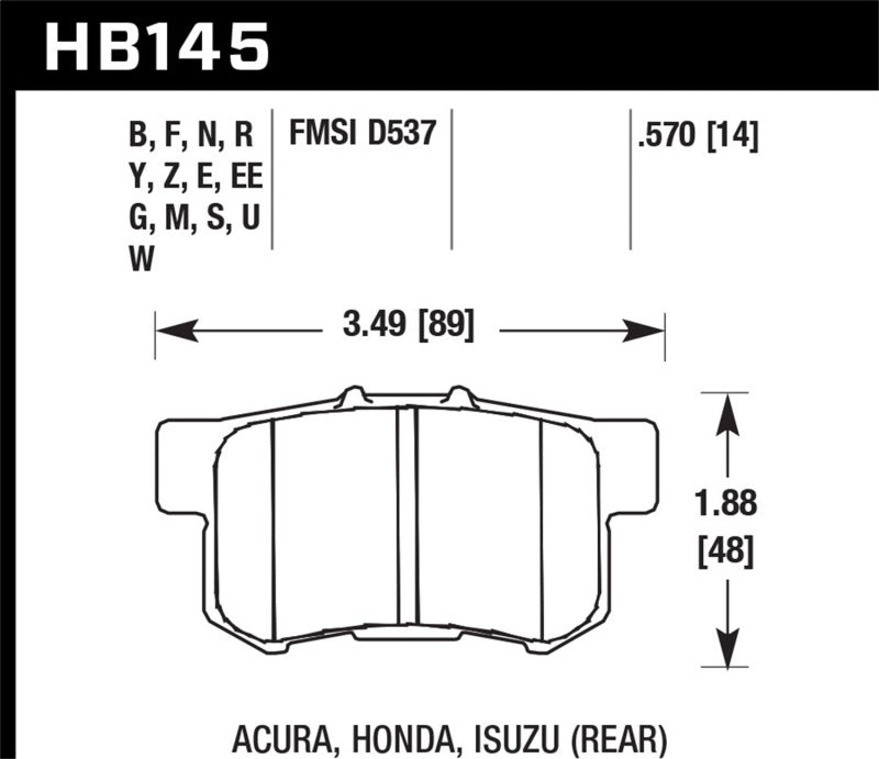 Hawk Performance HB145F.570 HPS Performance Street Brake Pads