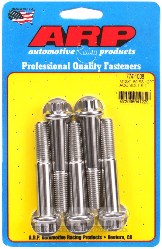 ARP 774-1008 M12 x 1.50 x 70mm 12pt SS Bolts (5/PKG)