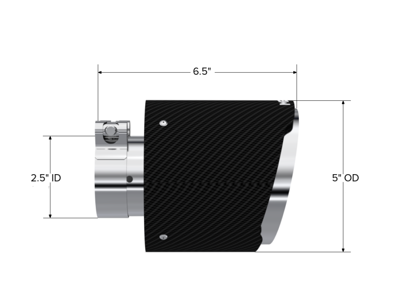MBRP Univ Carbon Fiber Tip 2.5in ID / 5in OD Out / 6.5in Length