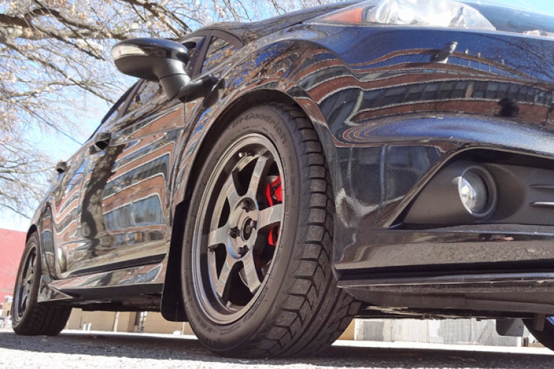 Rally Armor UR Mud Flaps - 2014-2019 Ford Fiesta - Black/Red Logo - #MF29-UR-BLK/RD