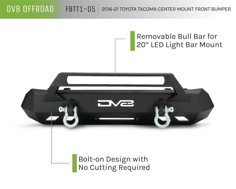 DV8 Offroad 2016+ Toyota Tacoma Center Bumper - #FBTT1-05