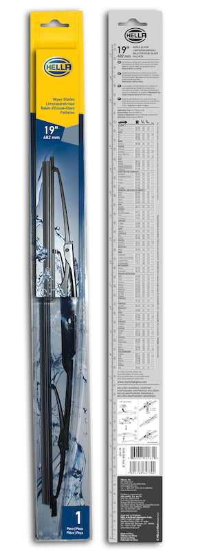 HELLA 9XW398114019 Standard Wiper Blade 19in Single