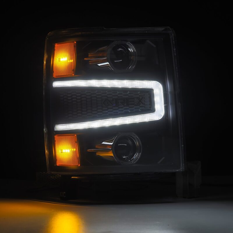 AlphaRex 880242 04-15 Chevrolet 1500 HD LUXX-Series LED Projector Headlights Black with Activation Light/Sequential Signal