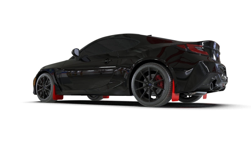 Rally Armor UR Mud Flaps - 2022-2025 Subaru BRZ, 2022-2026 Toyota GR86 - Red/Black Logo - #MF99-UR-RD-BLK
