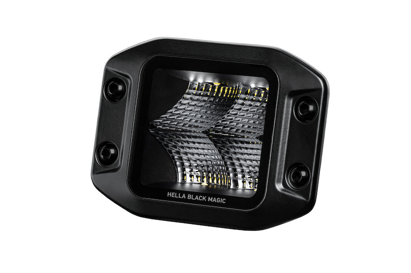 HELLA 358176831 Black Magic 3.2in LED Cube Kit - Flood Beam (Flush Mount)