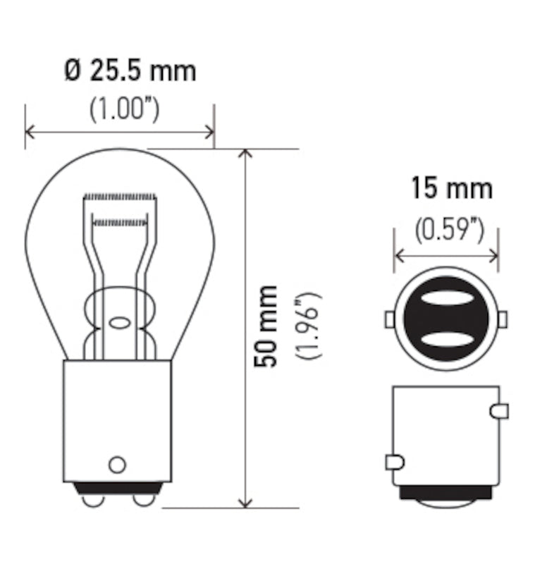 HELLA 1157 12V 27/8W BAY15d S8 Bulb