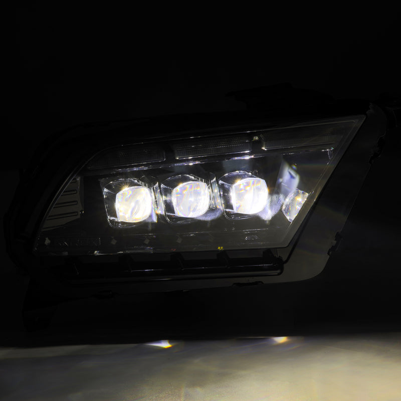 AlphaRex 880487 13-14 Ford Mustang NOVA-Series LED Projector Headlights Black with Activation Lght & Sequential Signal / Switchback DRL
