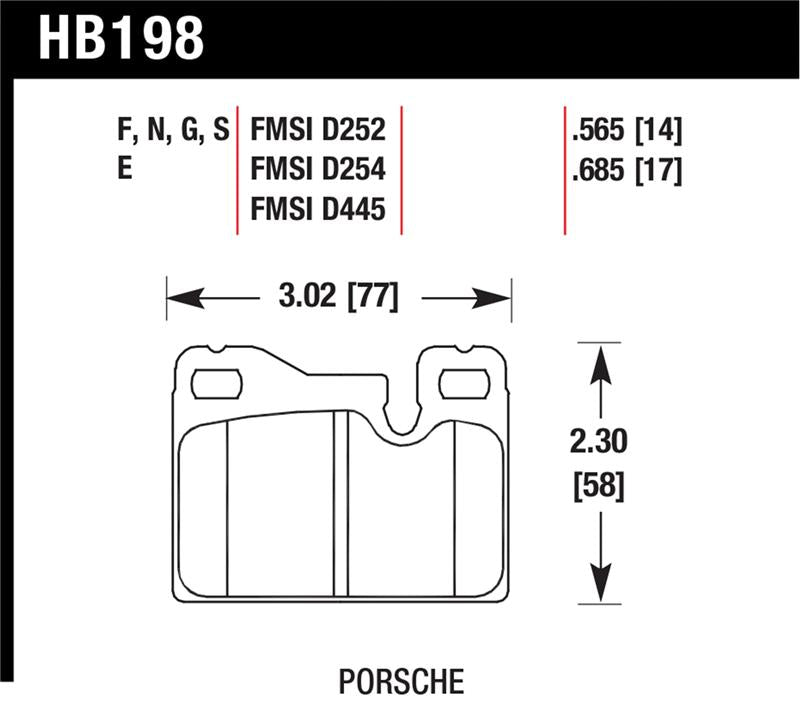 Hawk Performance HB198E.685 Blue 9012 Motorsport Brake Pads