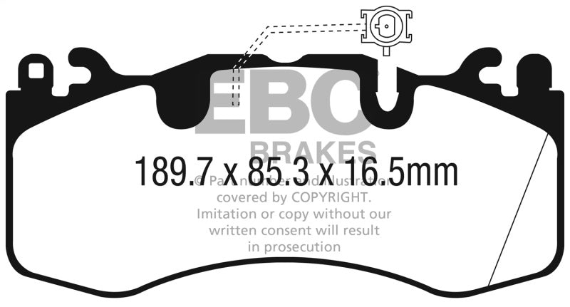 EBC 2016+ Maserati Levante 3.0TT (424) Yellowstuff Front Brake Pads DP42336R