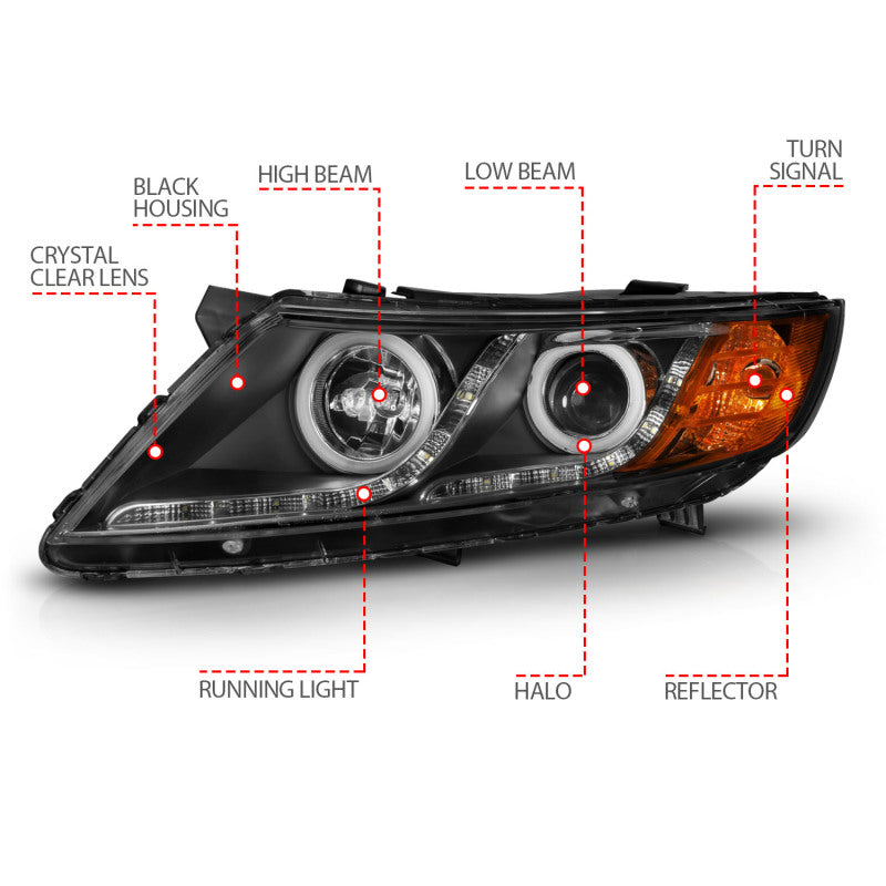 ANZO 2011-2015 Kia Optima LED Projector Headlights