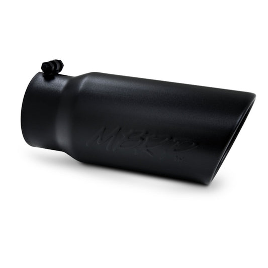 MBRP T5051BLK 12in Black Finish Angled Rolled End Exhaust Tip