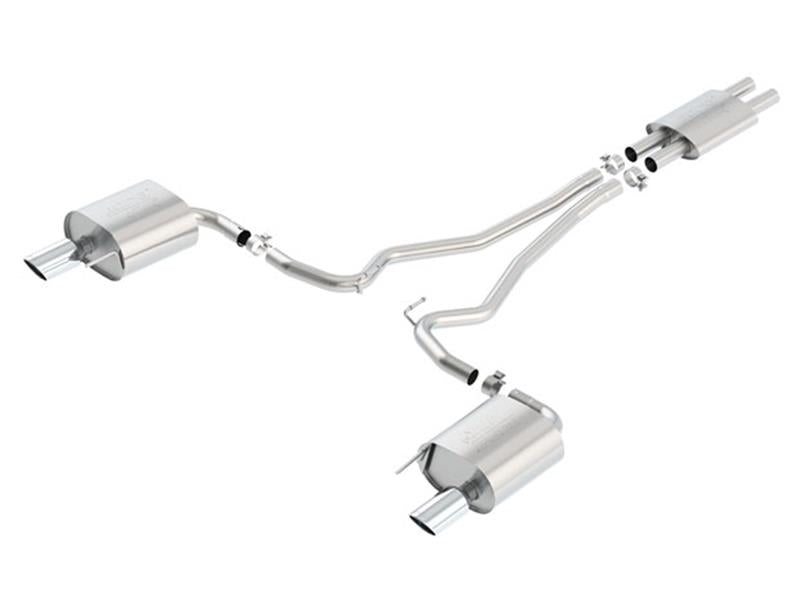 Borla 140588 ATAK Cat Back 15 Ford Mustang 3.7L V6 MT/AT 2.25in Pipe 4in Single Round Rolled Tips - #140588